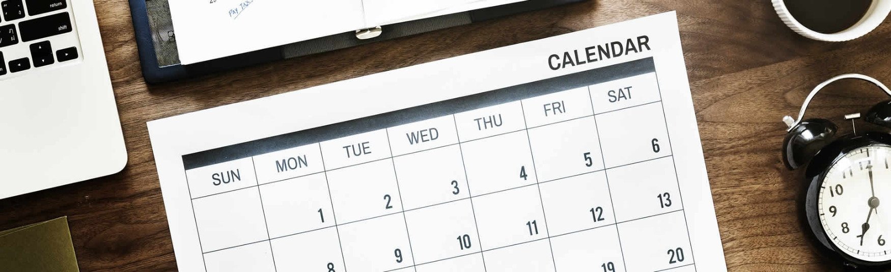 Calendar representing booking an appointment